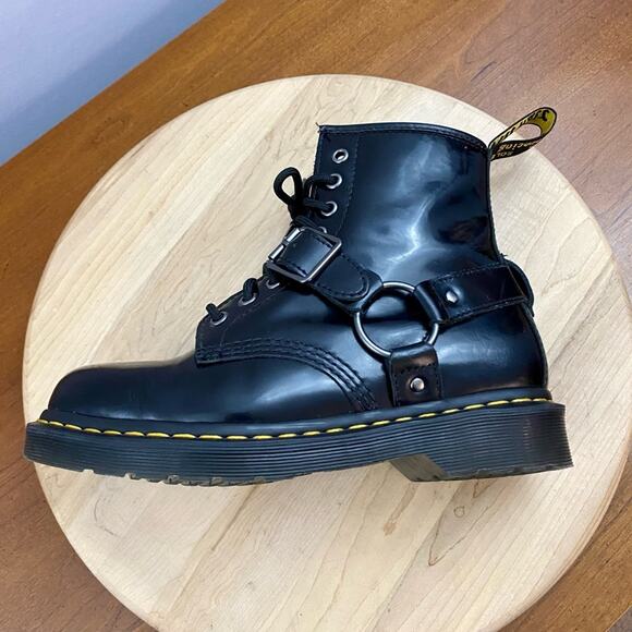 Dr. Martens 1460 Harness 8 Eye Black Leather Boots Men’s 7 Women’s Sz 8 25163001 - Picture 12 of 16